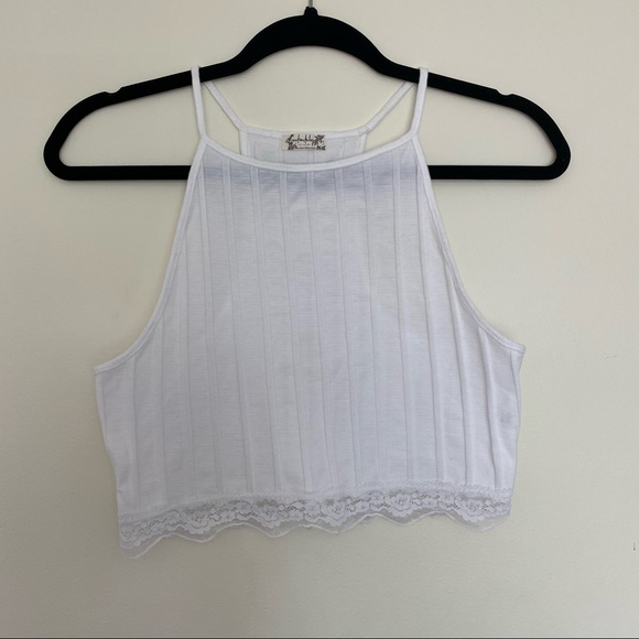 Free People Lace Trim Crop Top - Picture 3 of 5
